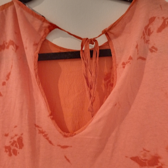 Bassike Tye dye silk top in Tangerine orange Size S - Picture 10 of 11
